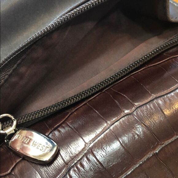 nine West Brown Croc Embossed Faux Leather Wallet - Picture 6 of 8